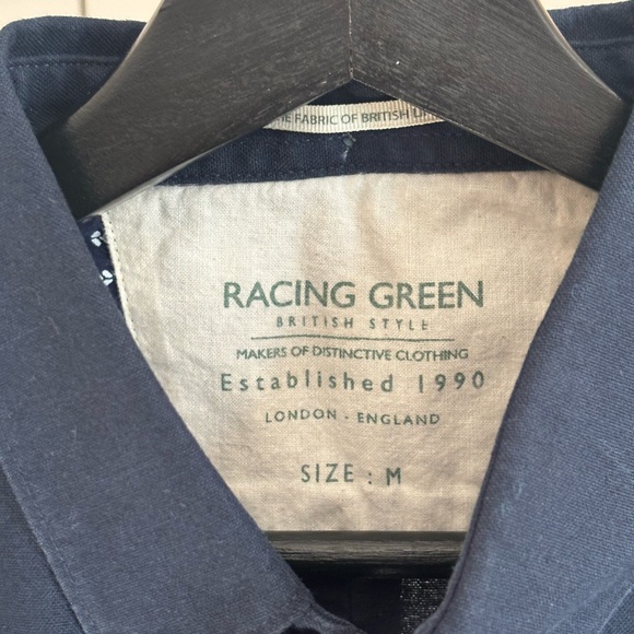 Classic Navy Button-Down Shirt by Racing Green - Size Medium - Picture 3 of 3